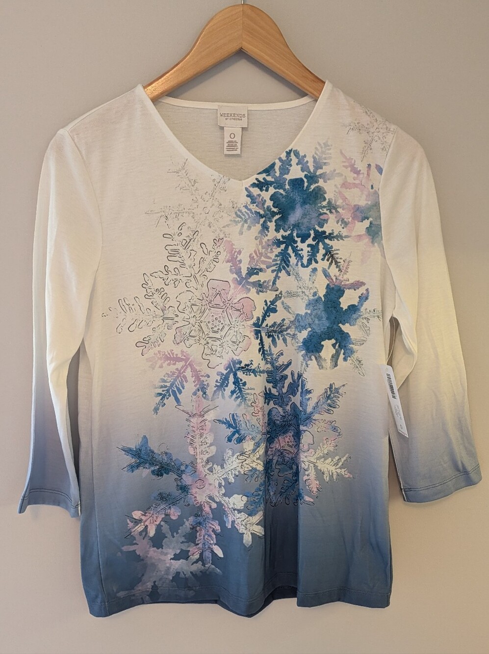 Weekends by Chico’s NWT Snowflake Ombre Top Size 0 (XS/2)